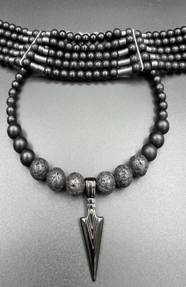 Blackspike necklace with lava stone - Image 6
